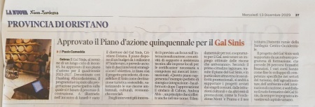 La Nuova | Approvato il Piano d'azione quinquennale per il Gal Sinis
