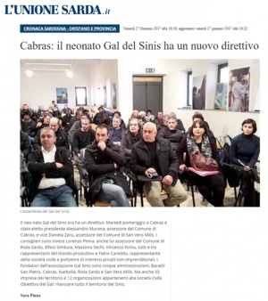 L'Unione Sarda | Cabras: il neonato Gal del Sinis ha un nuovo direttivo