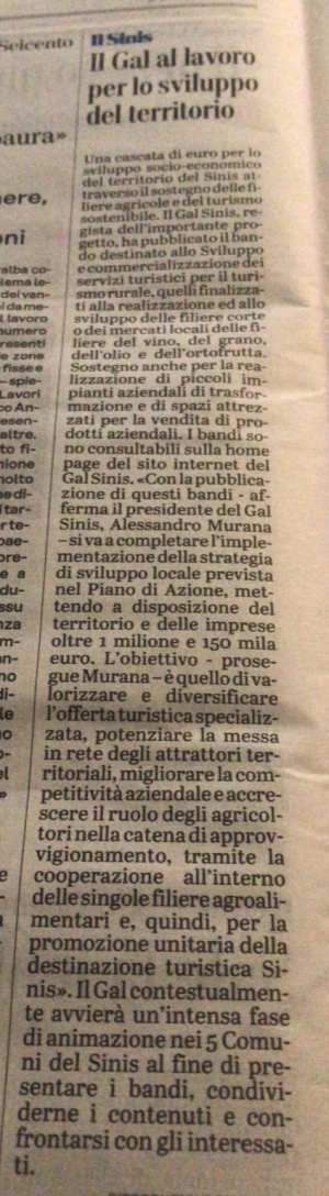 L'Unione Sarda | Il Gal al lavoro per lo sviluppo del territorio