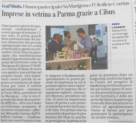 L'Unione Sarda | Imprese in vetrina a Parma grazie a Cibus