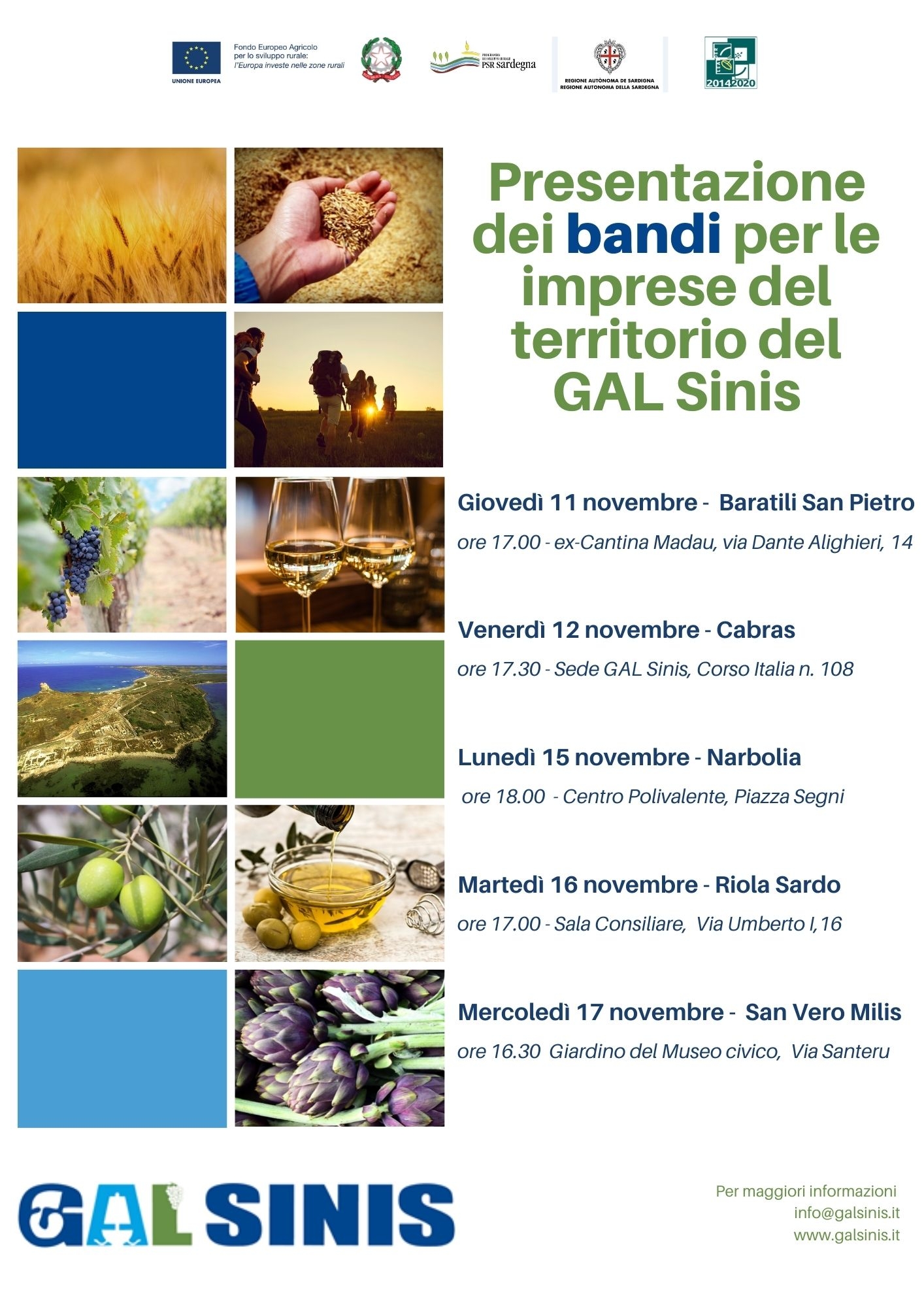 Presentazione dei bandi per le imprese del territorio del GAL Sinis